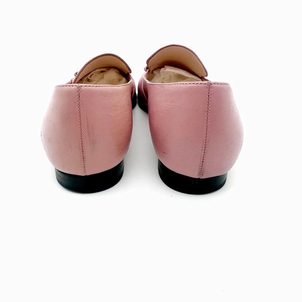 GUCCI Pink Kira Horsebit Square Toe Ballet Flat 37.5 US 7.5 Leather Loafers - Picture 6 of 12